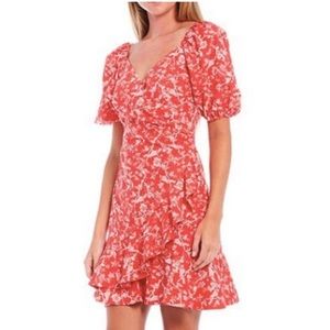 Sachin + Babi | Puff Sleeve Ruffle Bird Print Dress